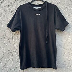 OFF WHITE Tee Shirt Men Small Airport Tape S/S Virgil Abloh Black Streetwear